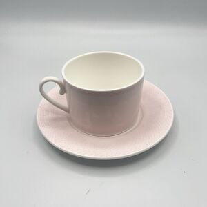 Calvin Klein Stencil Pink Tea Cup And Saucer
